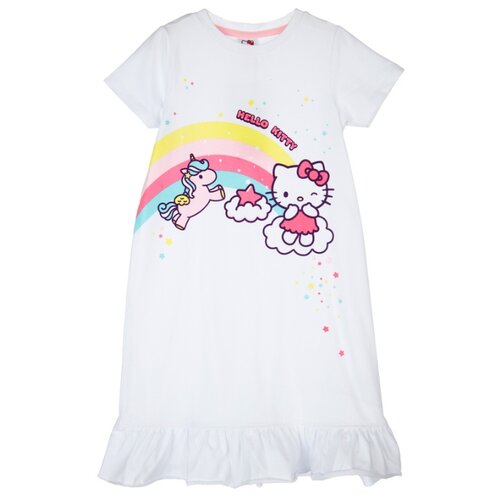Сорочка playToday размер 104, белый/розовый