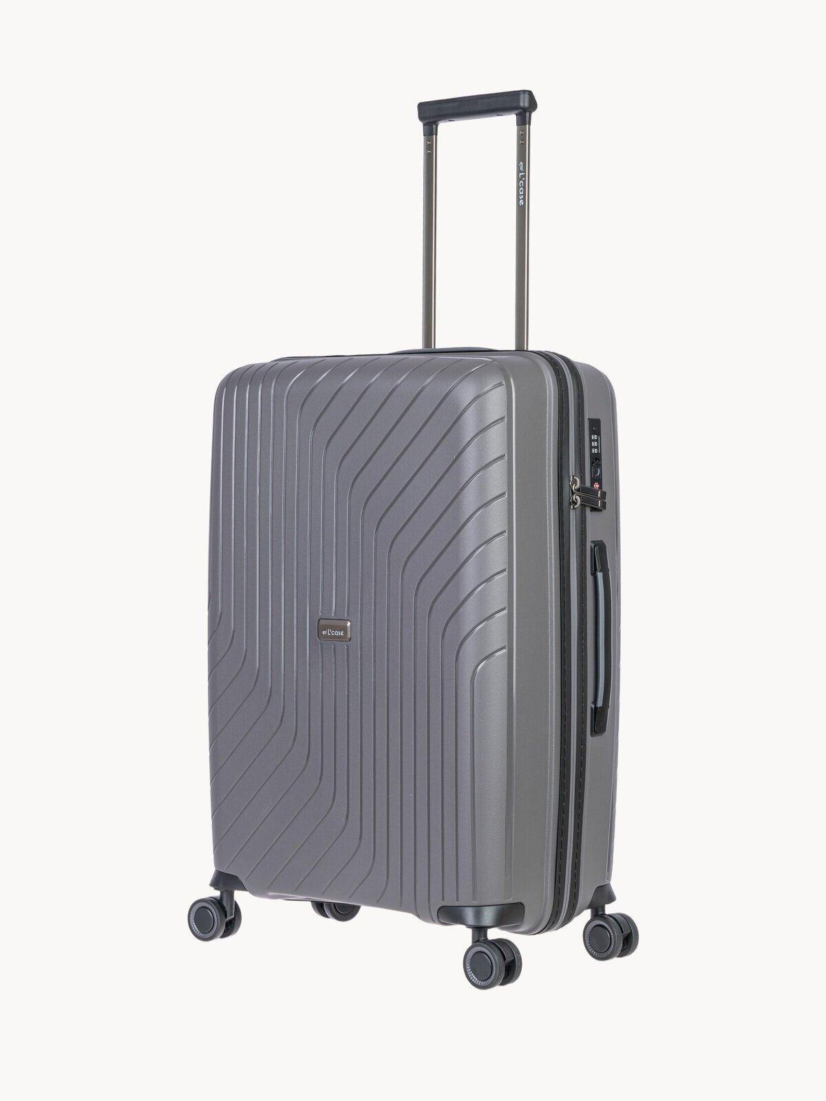 Чемодан L'case, 73 л, размер M, серый