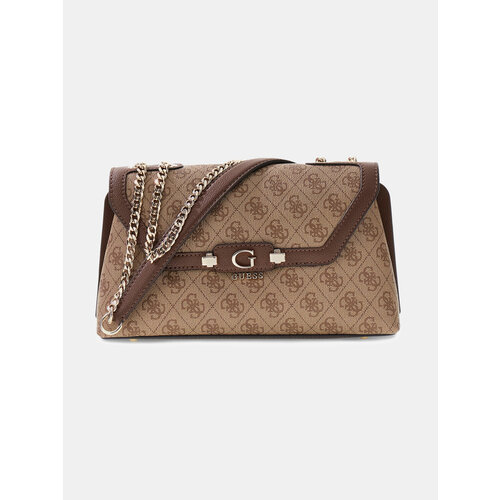 Сумка GUESS, фактура матовая, зернистая, розовый/коричневый