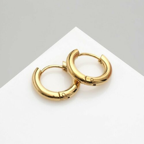серьги кольца цвет золото d 2 см Серьги , размер/диаметр 13 мм, золотой