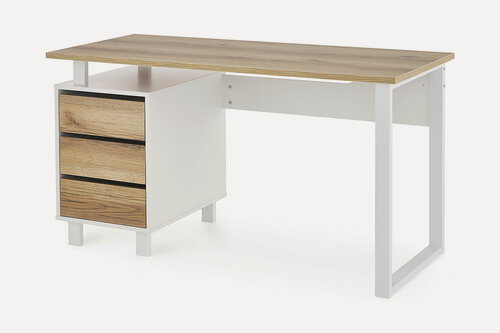 Изображение товара Письменный стол Brokk, 135х75х60,3, цвет дуб делано/белый