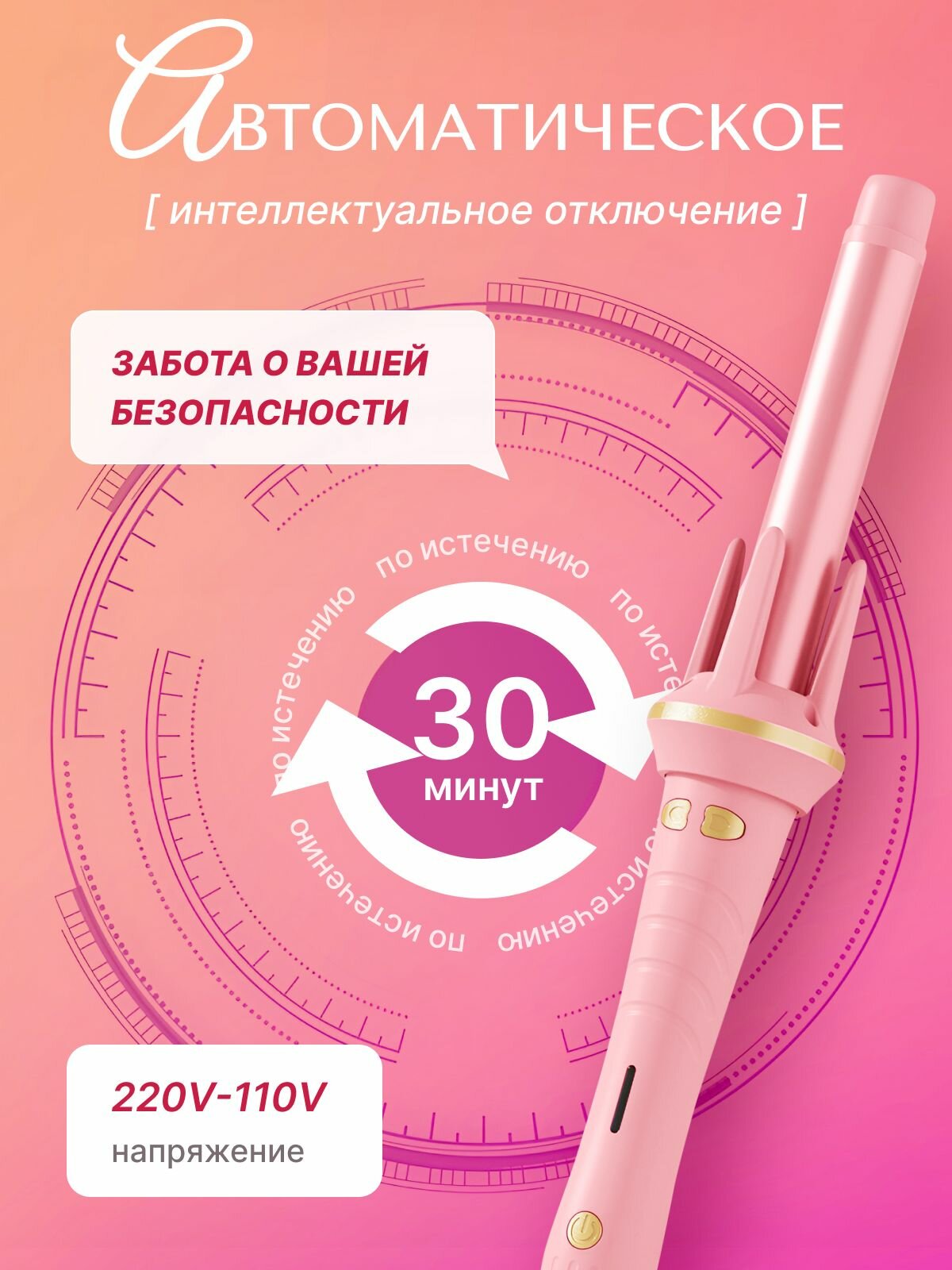 Автоматическая плойка для локонов, стайлер для завивки волос