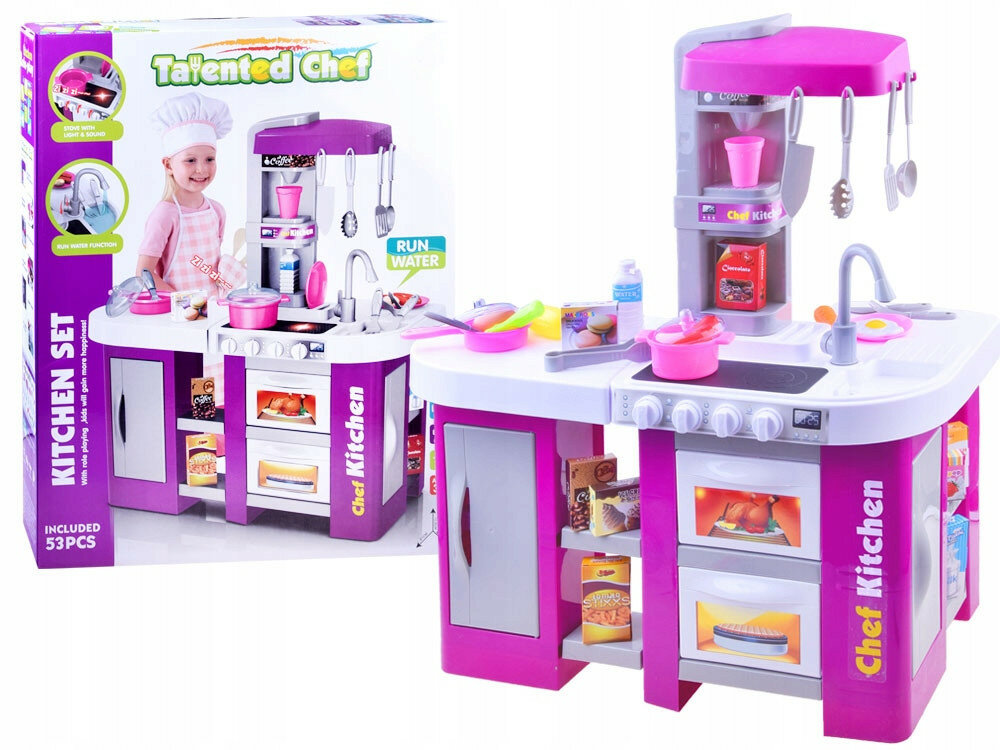 Детская кухня 53шт, многофункциональный набор, для девочек, 1-7 лет.