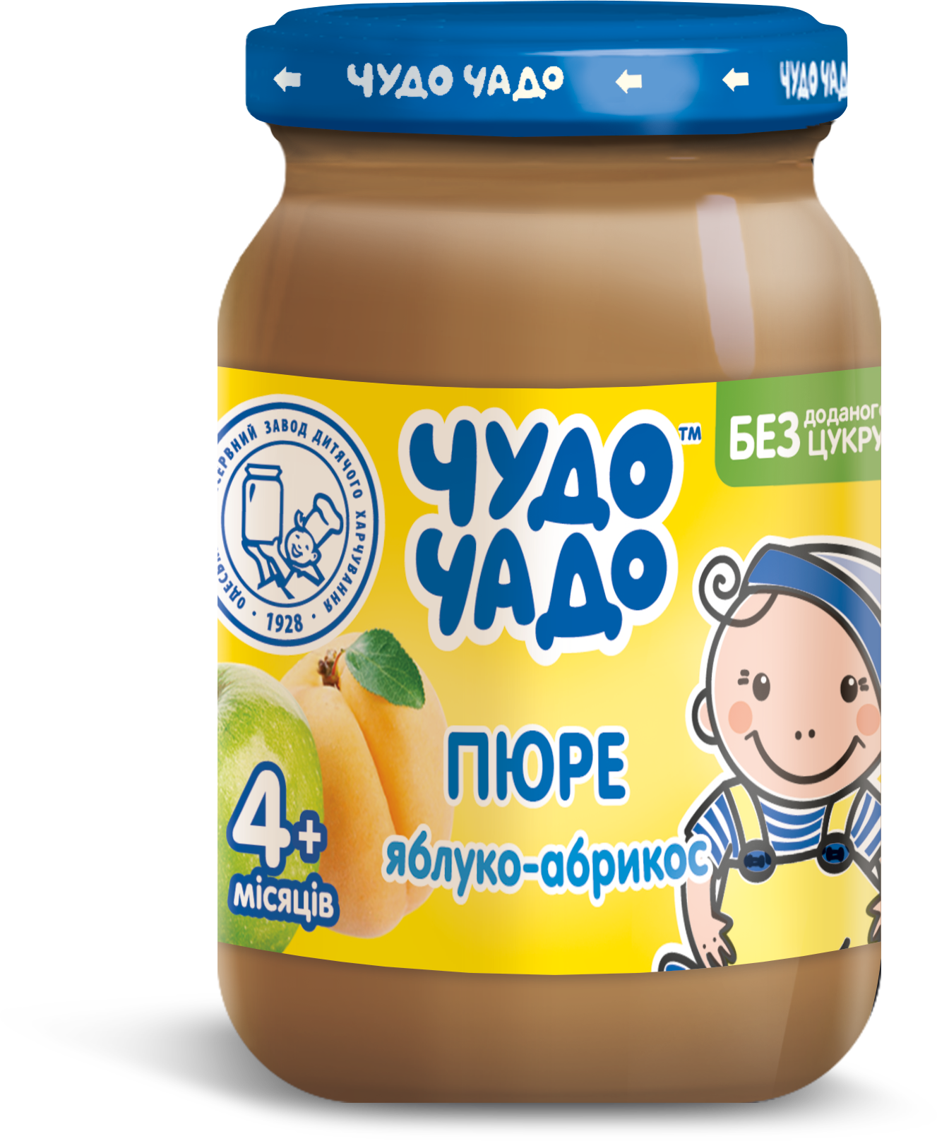 Фруктовое пюре «Чудо-Чадо» яблочно-абрикосовое без сахара, для детей с 4 месяцев, 170 г