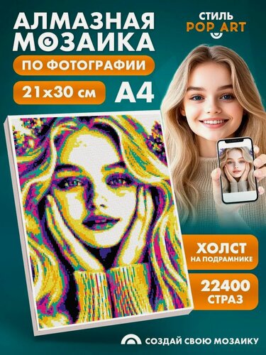 Изображение товара Алмазная мозаика по фото Школа талантов "Pop Art" на холсте с подрамником, 21x30 см
