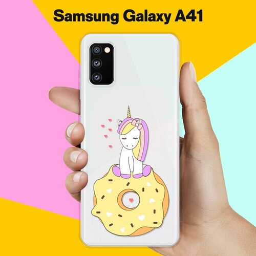 Силиконовый чехол Единорог на пончике на Samsung Galaxy A41