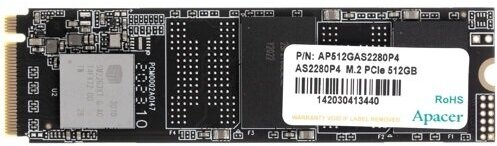 Твердотельный накопитель Apacer SSD AS2280P4U 512Gb M.2 PCIe Gen3x4, R3500/W2300 Mb/s, MTBF 1.8M, 3D NAND, NVMe, Retail (AP512GAS2280P4U-1) (AP512GAS2280P4U-1) - фото №6
