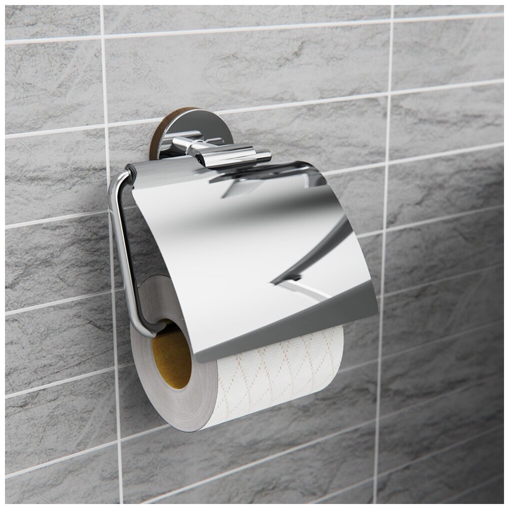 Держатель для туалетной бумаги с крышкой / Бумагадержатель - фотография № 3
