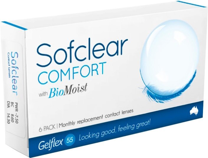 Контактные линзы Gelflex Sofclear 6 шт, 1 мес, R 8.6, D -1,50