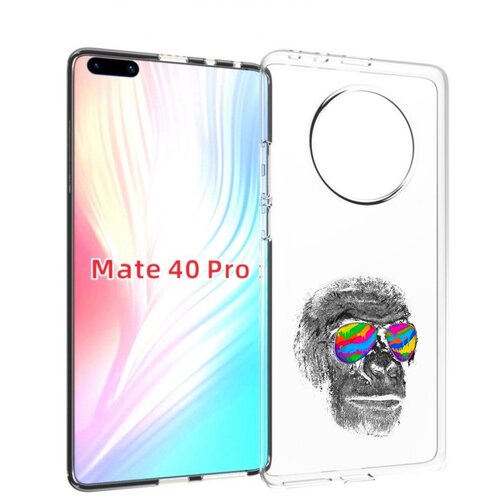 Чехол MyPads крутая обезьяна в очках для Huawei Mate 40 Pro (NOH-NX9) задняя-панель-накладка-бампер чехол mypads крутой зеленый мужчина в очках для huawei mate 40 pro noh nx9 задняя панель накладка бампер