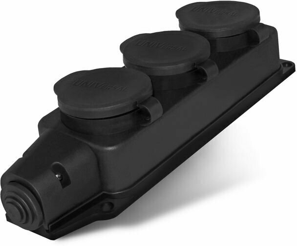 фото Колодка тройная однофазная с заглушками (каучук)