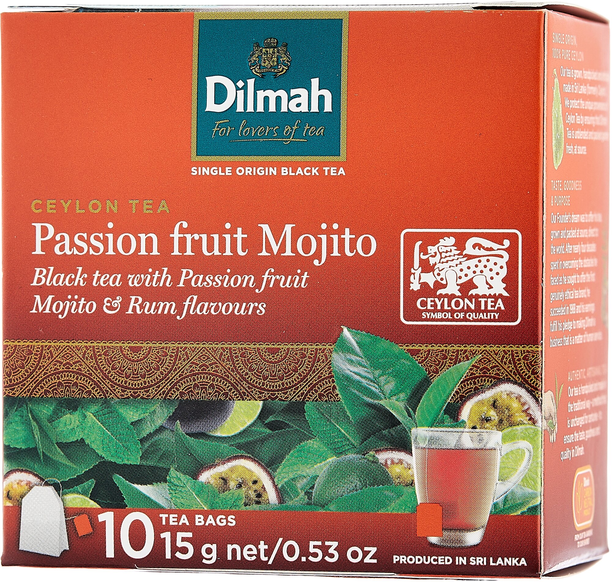 Чай Dilmah черный "Маракуйя мохито", 10 пак. 1,5 г., картон. - фотография № 1