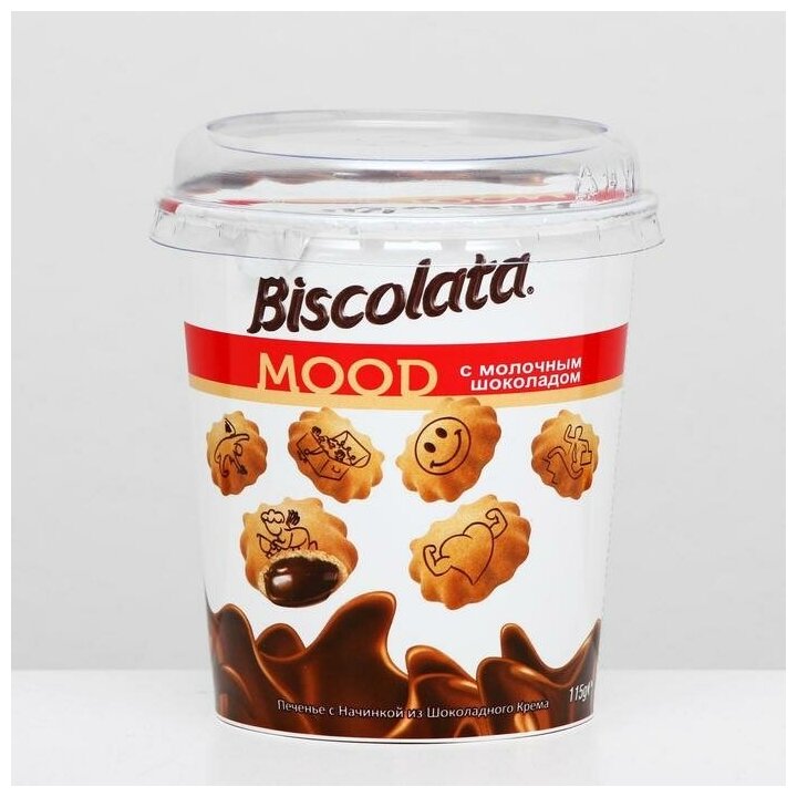 Печенье Biscolata Mood с начинкой из шоколадного крема, 115 г