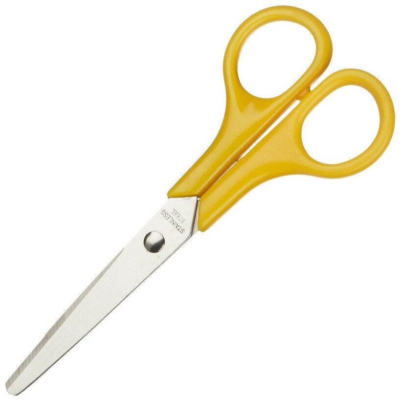 Ножницы Attache 130 мм тупоконечные с пластиковыми симметричными ручками желтого цвета 47586