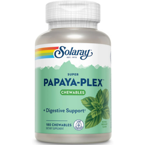 Купить Solaray Super Papaya-Plex свежая мята 180 жевательных таблеток