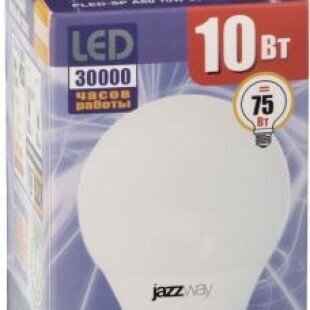 1033697 Лампа светодиодная (LED) «груша» d60мм E27 180° 10Вт 220-240В матовая тепло-белая желтая 3000К Jazzway - фото №11
