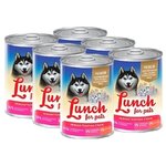 Корм для собак Lunch for pets (0.85 кг) 6 шт. Консервы для собак - Нежная телятина в желе - изображение