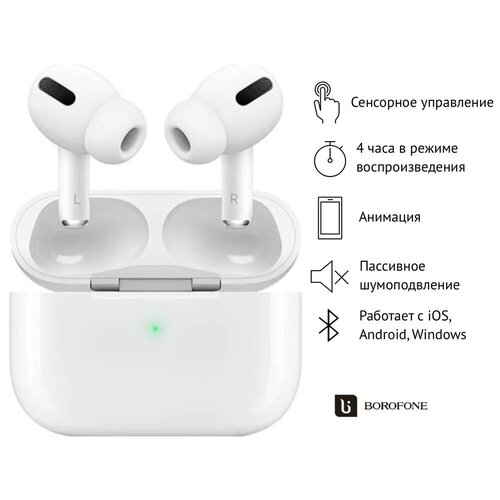 Беспроводные наушники блютуз Стерео звук Наушники-вкладыши BOROFONE PRO с док станцией 179700₽