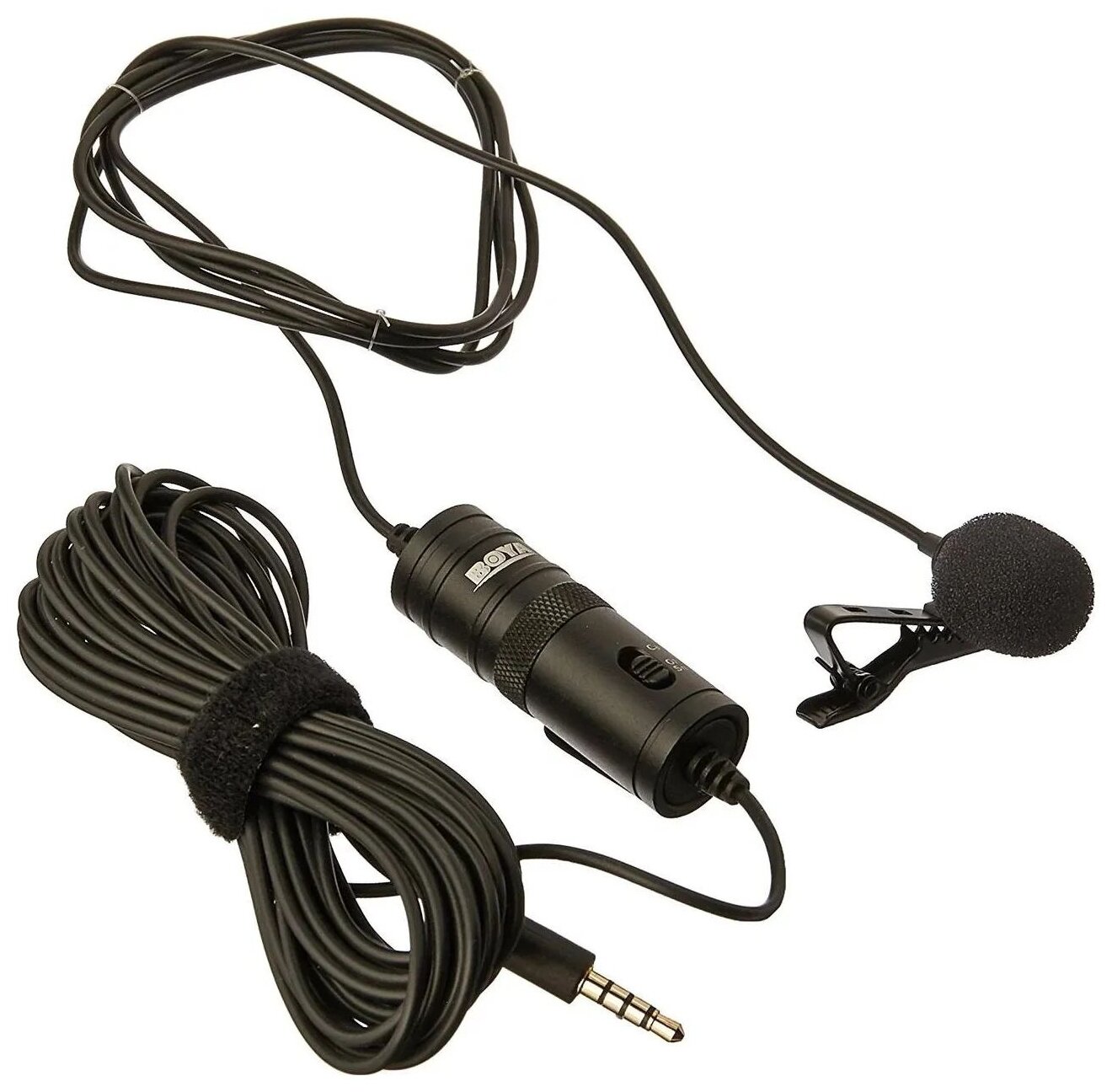 Микрофон проводной BOYA BY-M1, разъем: mini jack 3.5 mm, черный, 1 шт