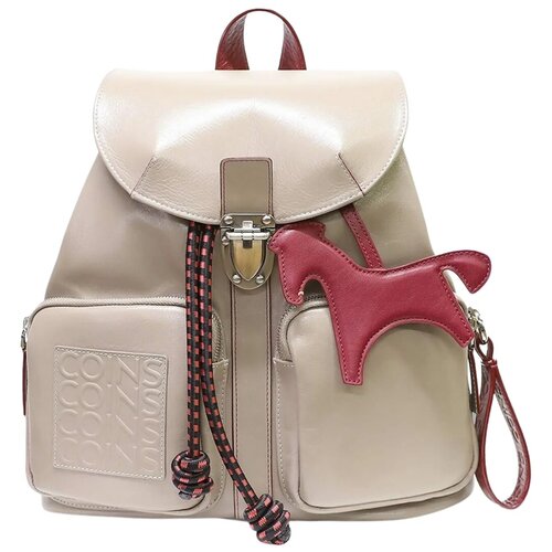 фото Женский кожаный рюкзак cns-coins mone (бежевый) beige из натуральной кожи