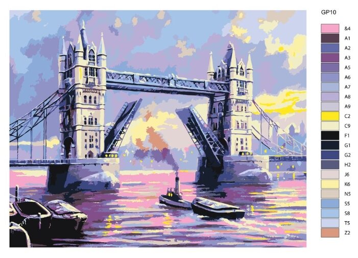 Картина по номерам "Тауэрский мост", 40x50 см