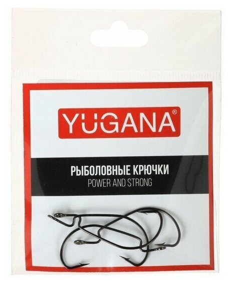 Крючки офсетные YUGANA Wide range worm big eye № 2 4 