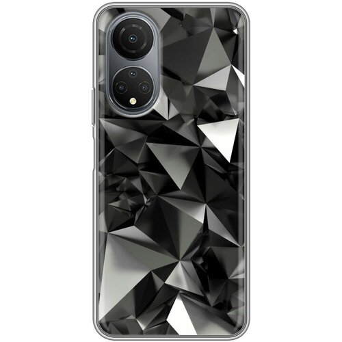Дизайнерский силиконовый чехол для Хуавей Хонор Х7 / Huawei Honor X7 Черные кристаллы силиконовый чехол на honor x7 хонор x7 сиреневые цветы акварель