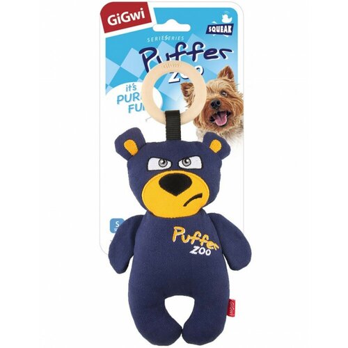 Игрушка для собак Gigwi Puffer Zoo Медведь с пищалкой 26 см. игрушка для собак медведь с пищалкой 26см серия puffer zoo