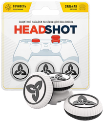 RAINBO Сменные накладки Headshot (Трикветр) для геймпада Sony Dualshock 4 белый/черный