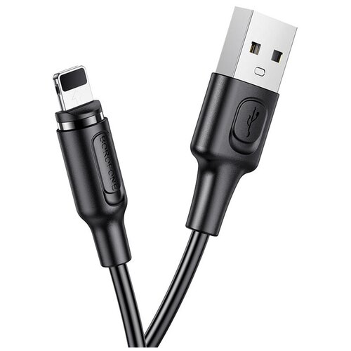 Кабель Borofone BX41, Lightning - USB, магнитный, 2.4 А, 1 м, PVC оплётка, чёрный кабель borofone bx41 usb lightning 1 м черный