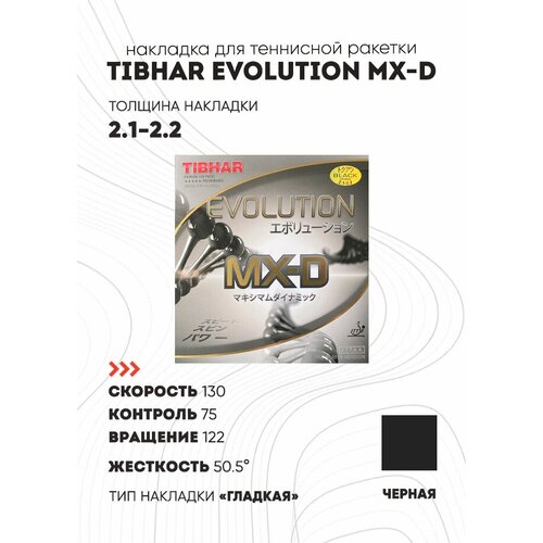 Накладка Tibhar Evolution MX-D цвет черный, толщина 2.1-2.2