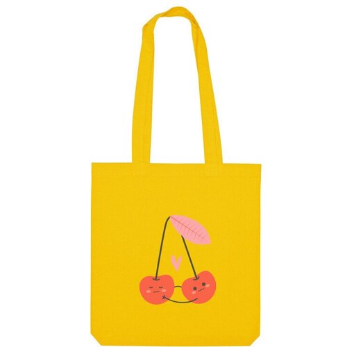 Сумка шоппер Us Basic, желтый сумка влюбленные вишенки ярко синий