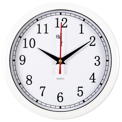 Часы настенные круг d=22 см, корпус белый