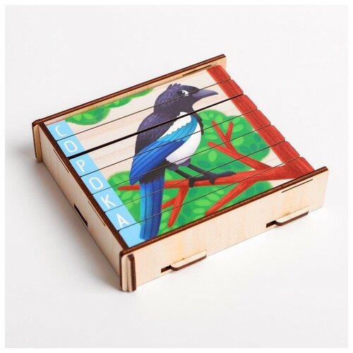 детский развивающий пазл конструктор деревянные игрушки монтессори Пазл-палочки Птички