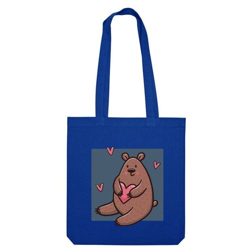Сумка шоппер Us Basic, синий сумка милый медведь с сердечком любовь красный