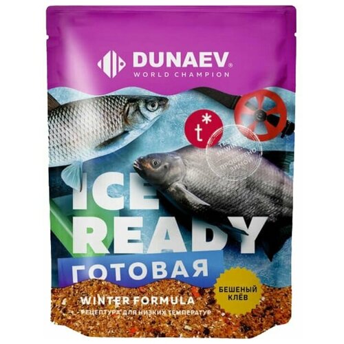 прикормка натуральная зимняя дунаев dunaev ice ready 500 гр плотва Прикормка зимняя Dunaev ICE READY Плотва 0.75 кг