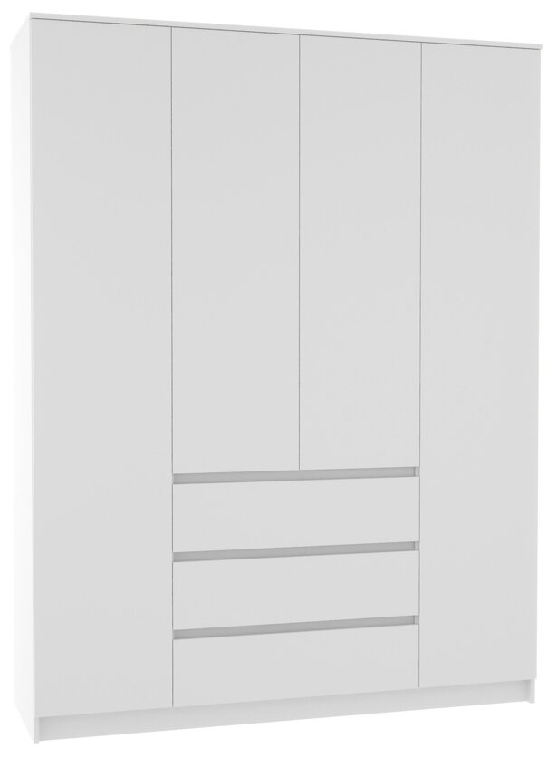 Шкаф для спальни ДСВ мебель Мори МШ 1600.1, (ШхГхВ): 160.4х50.4х210 см, белый