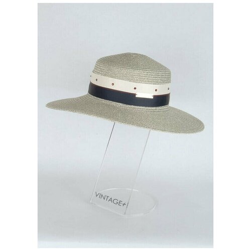 Шляпа VINTAGE+, размер 56-58, серебряный летняя кружевная шляпа искусственная хлопковая сетчатая дышащая шляпа солнцезащитная шляпа модная регулируемая женская шляпа