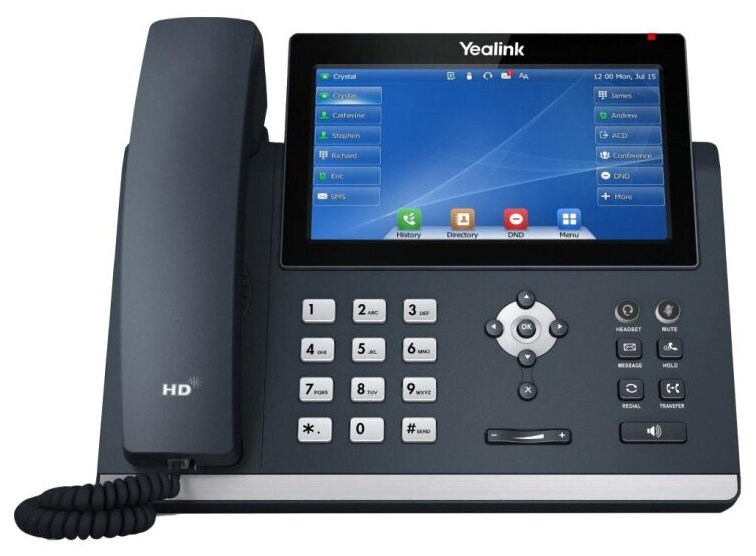 IP-телефон Yealink SIP-T48U, цв экран, 2 USB, 16 аккаун, PoE, GigE, без БП