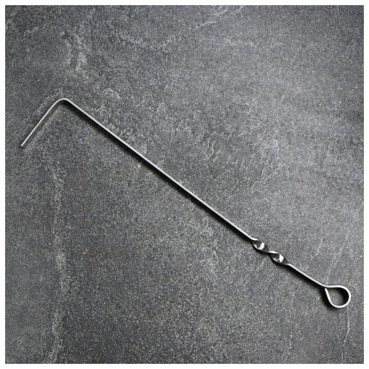 Кочерга из нержавеющей стали, ручка - кольцо, ширина - 12 мм, 47 см