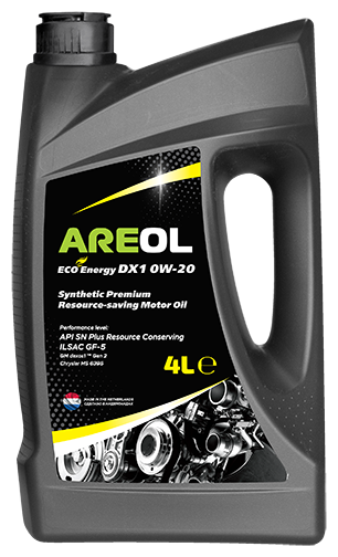 Синтетическое моторное масло Areol Eco Energy DX1 0W-20, 4 л