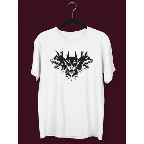 фото Футболка с собакой мужская, доберман, цербер, оверсайз, для мальчика, подарок shulpinchik