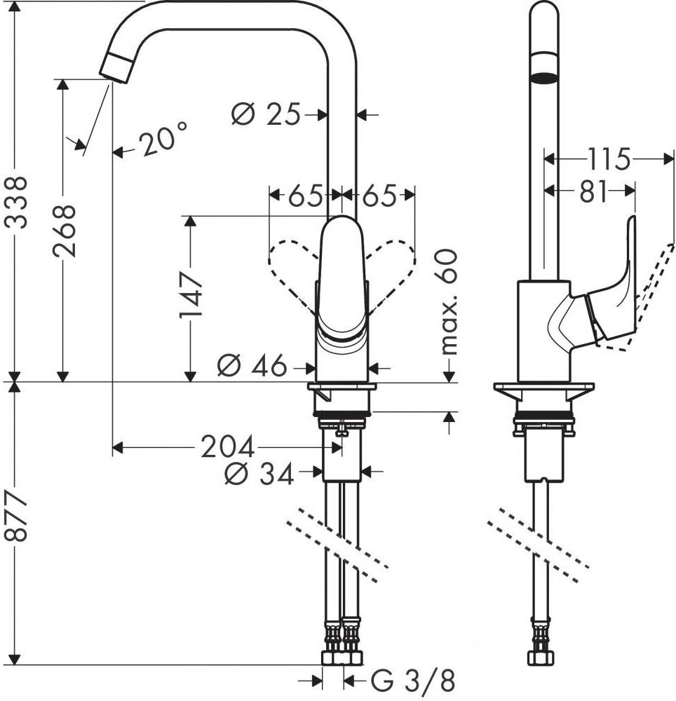 Смеситель для кухни Hansgrohe Focus 280 jet 31817670 - фотография № 2