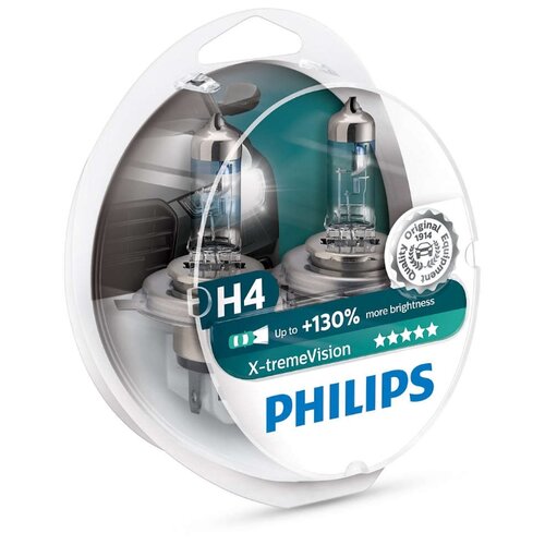 фото Лампа автомобильная галогенная Philips X-tremeVision +130% H4 3700K 60/55W 2 шт.