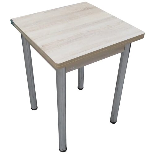 Стол кухонный Ломберный поворотно-раскладной 60*60 см. Дуб сонома ноги хром. Стол обеденный.