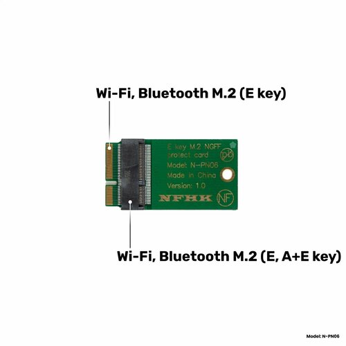 Адаптер-переходник для защиты разъема Wi-Fi адаптера, Bluetooth, NFC M.2 (E Key), NFHK N-PN06 адаптер переходник для установки платы wi fi airport bluetooth 6 12 pin в разъем m 2 a e key nfhk n 16ae