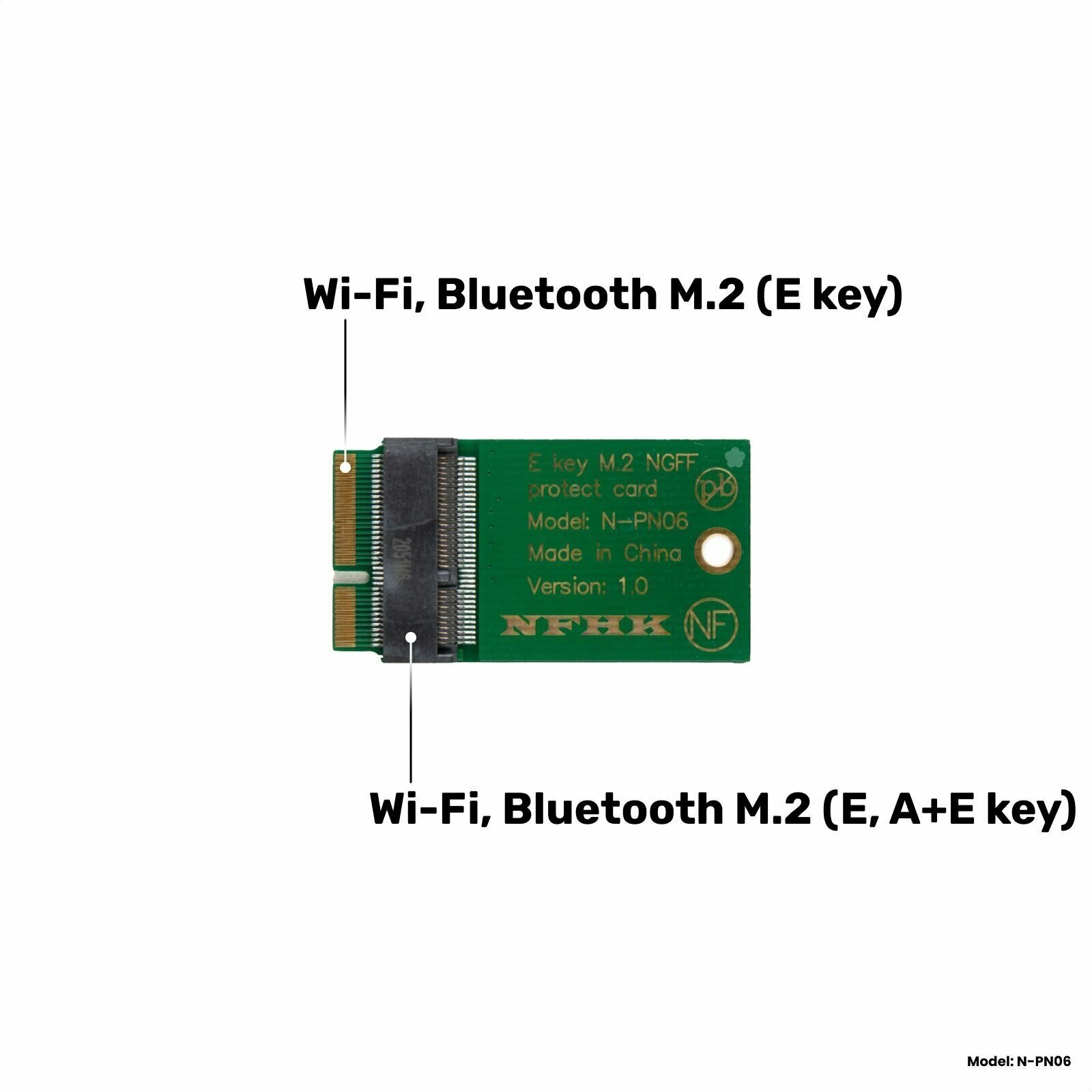 Адаптер-переходник для защиты разъема Wi-Fi адаптера Bluetooth NFC M.2 (E Key) NFHK N-PN06