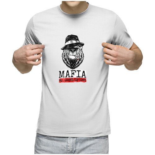 фото Мужская футболка «мафия - медведь» (xl, темно-синий) us basic