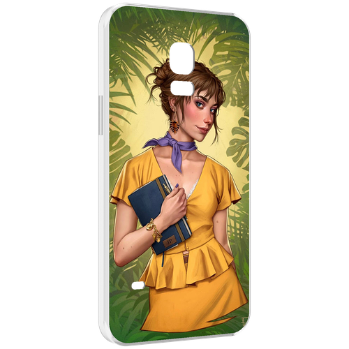 Чехол MyPads девушка-в-зелени женский для Samsung Galaxy S5 mini задняя-панель-накладка-бампер