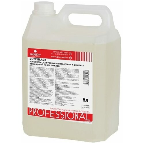 PS-152-5 Prosept Duty Black средство для уборки помещений после пожара с дезинфицирующим эффектом / 5 л